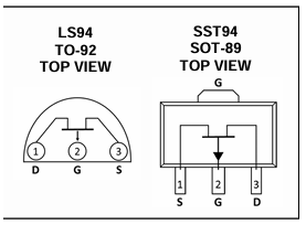 LS94和SST94 JFET封裝 LS94和SST94 JFET封裝